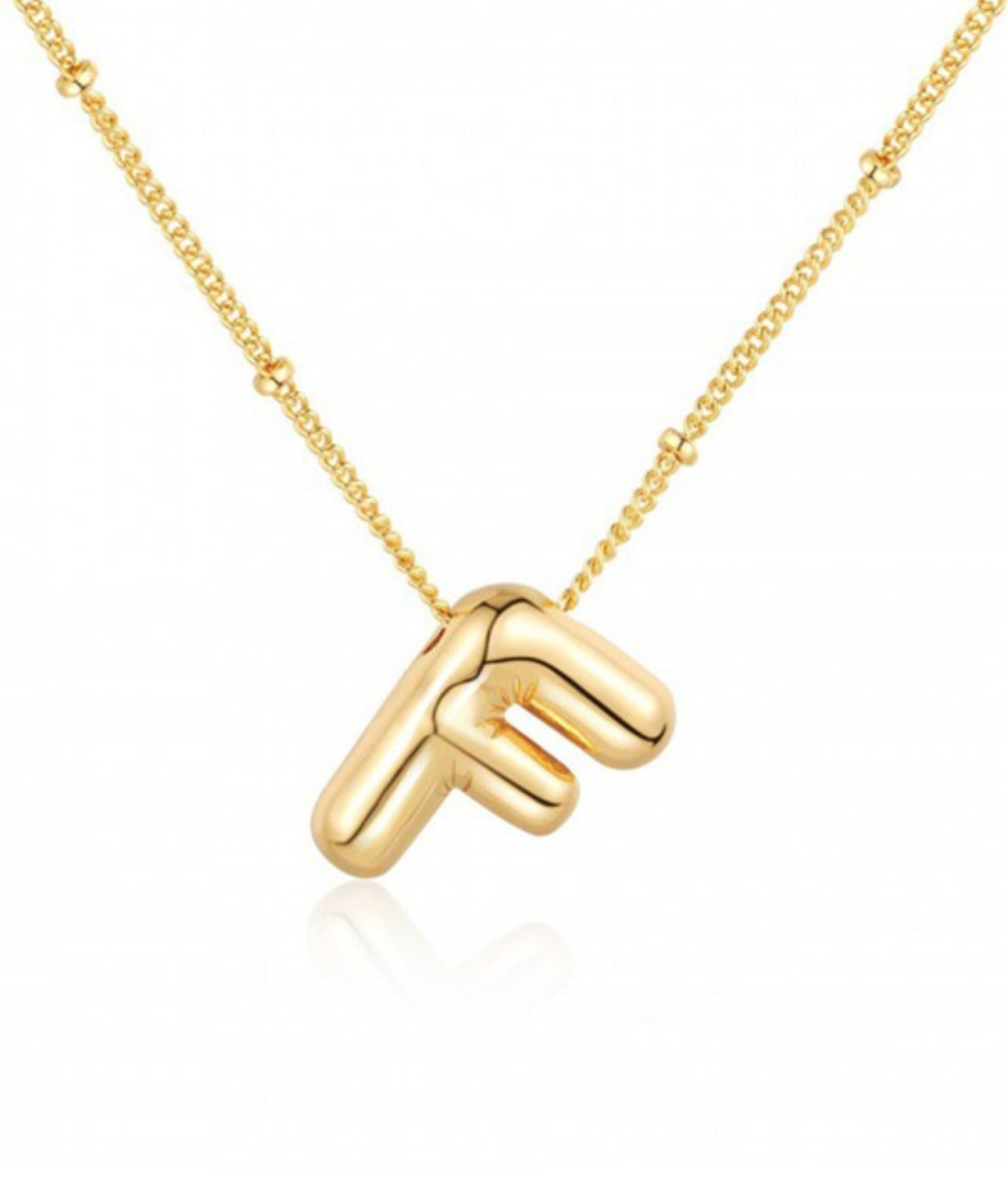 This Personalized Bubble Balloon Initial Necklace features a unique, hand-pinch shape pendant. The creatively designed pendant allows you to carry your initials in an elegant manner. The necklace is exclusively customized according to customer's instructions and made with precision and attention to detail, ensuring a truly unique piece of jewelry that stands out. It is available in various sizes catering to your needs and preferences.