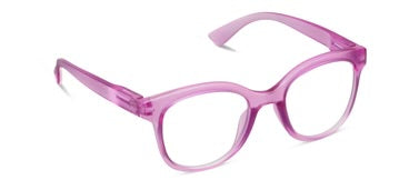 Grandview - Pink blue light glasses with transparent light pink frames and clear lenses. Available in small, medium, large.
