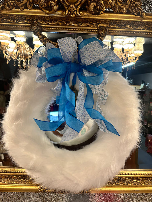 White Fur Wreath