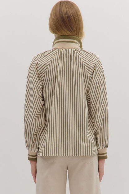 Striped Zippered Top