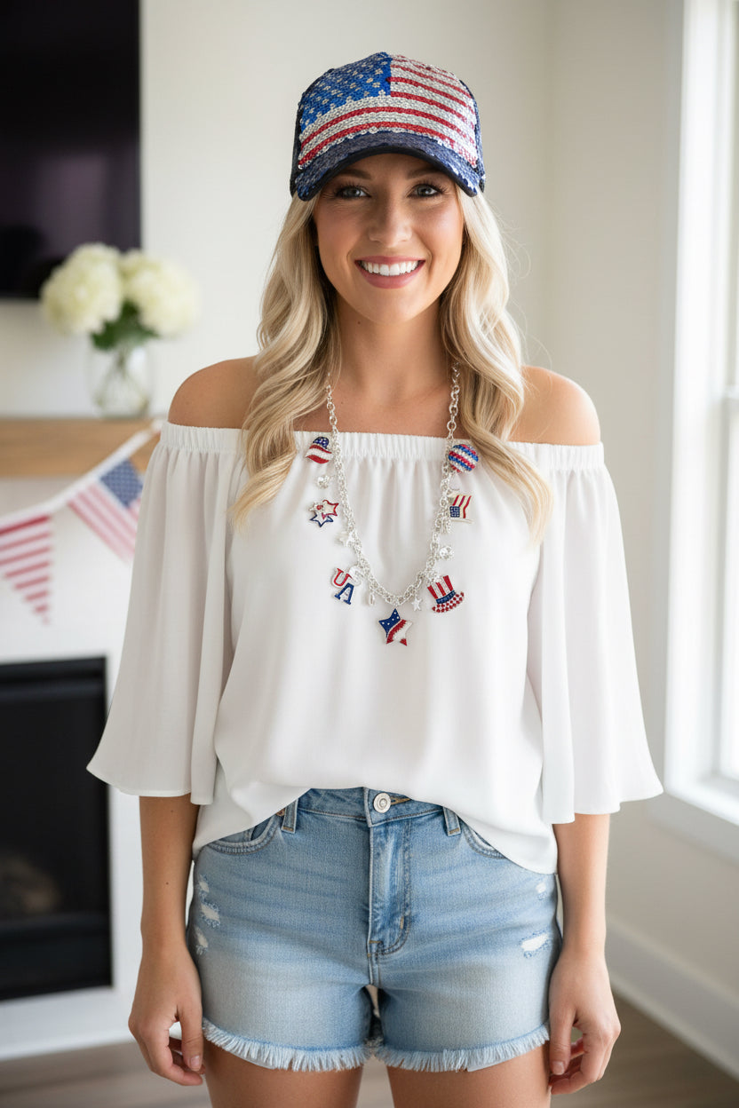 Americana Silver Charm Bracelet