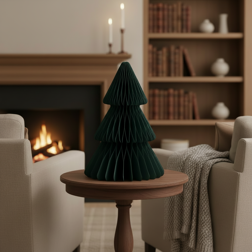Dark green Accordion Paper Tree.