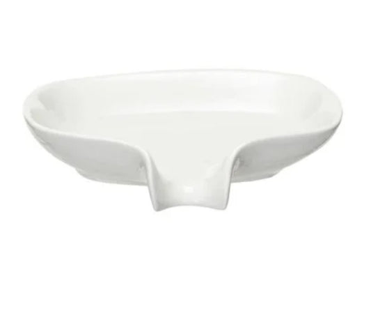 The Stoneware Soap Dish with Drip Spout is an elegant and functional bathroom accessory. It has a raised edge to keep the soap in place, and a drip spout for easy draining of water. Its high-quality material ensures longevity. Size can be accommodated according to standard bar soap sizes.