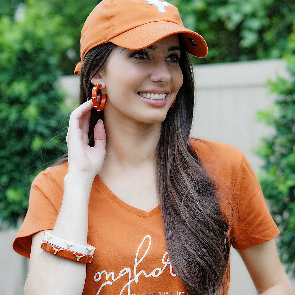 Texas Longhorn Resin Logo Bangle in Burnt Orange