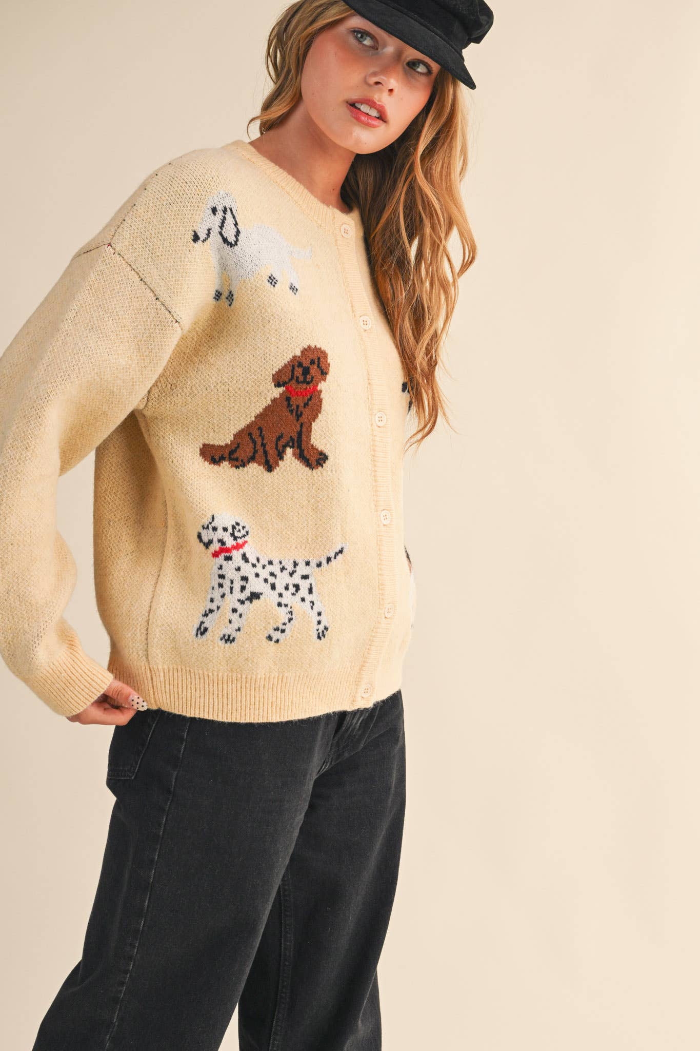 Knit Dog & Star Sweater Cardigan