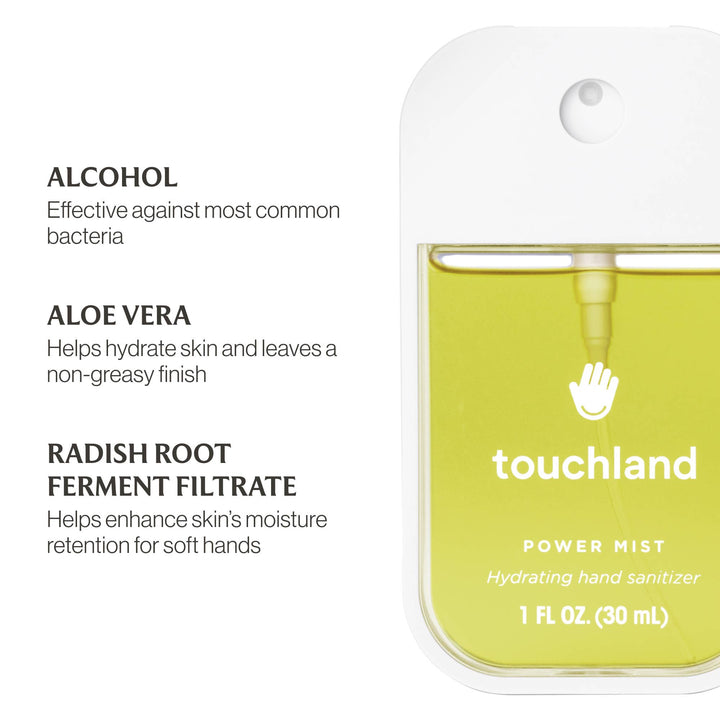 Yellow Vanilla Blossom Power Mist Hydrating Hand Sanitizer bottle.