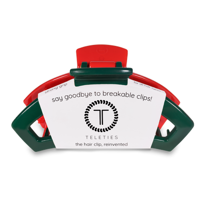 Open | Red and Green | Large Hair Clip