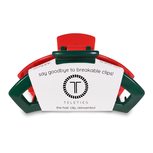 Open | Red and Green | Large Hair Clip