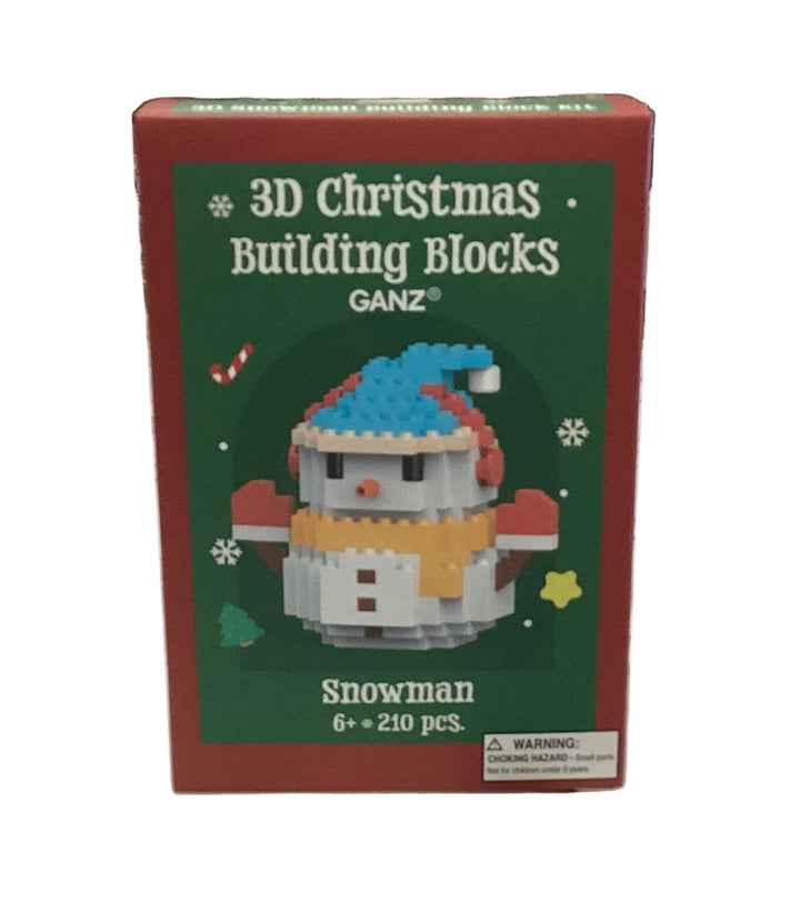 Packaging for a 210-piece 3D Christmas building blocks set.
