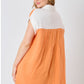 Burnt Orange/White Game Day Dress. Sizes available: S, M, L.