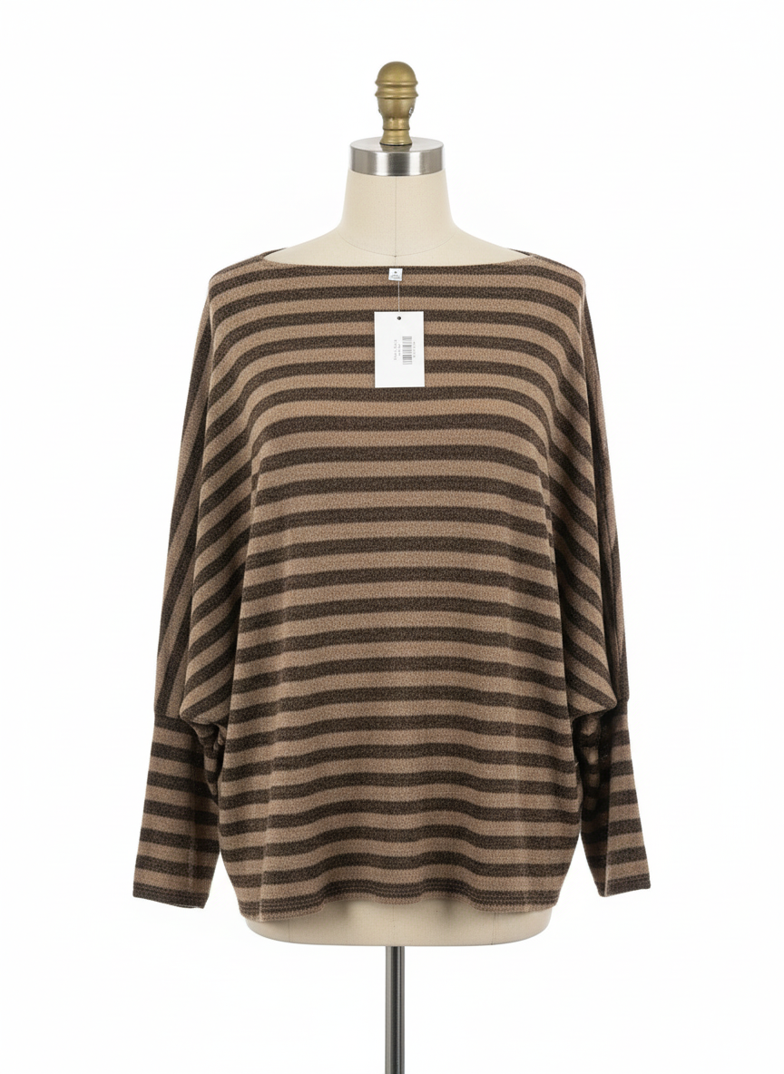 Brown Stripped Tunic | White Birch