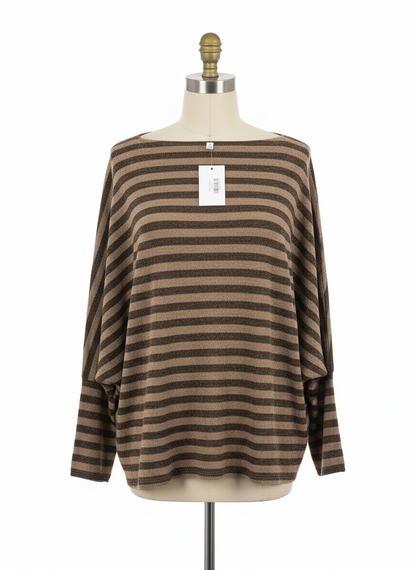 Brown Stripped Tunic | White Birch