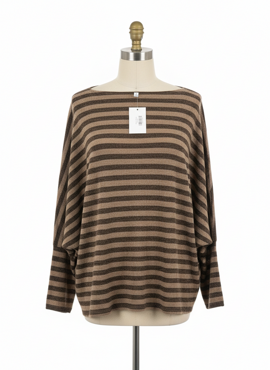 Brown Stripped Tunic | White Birch