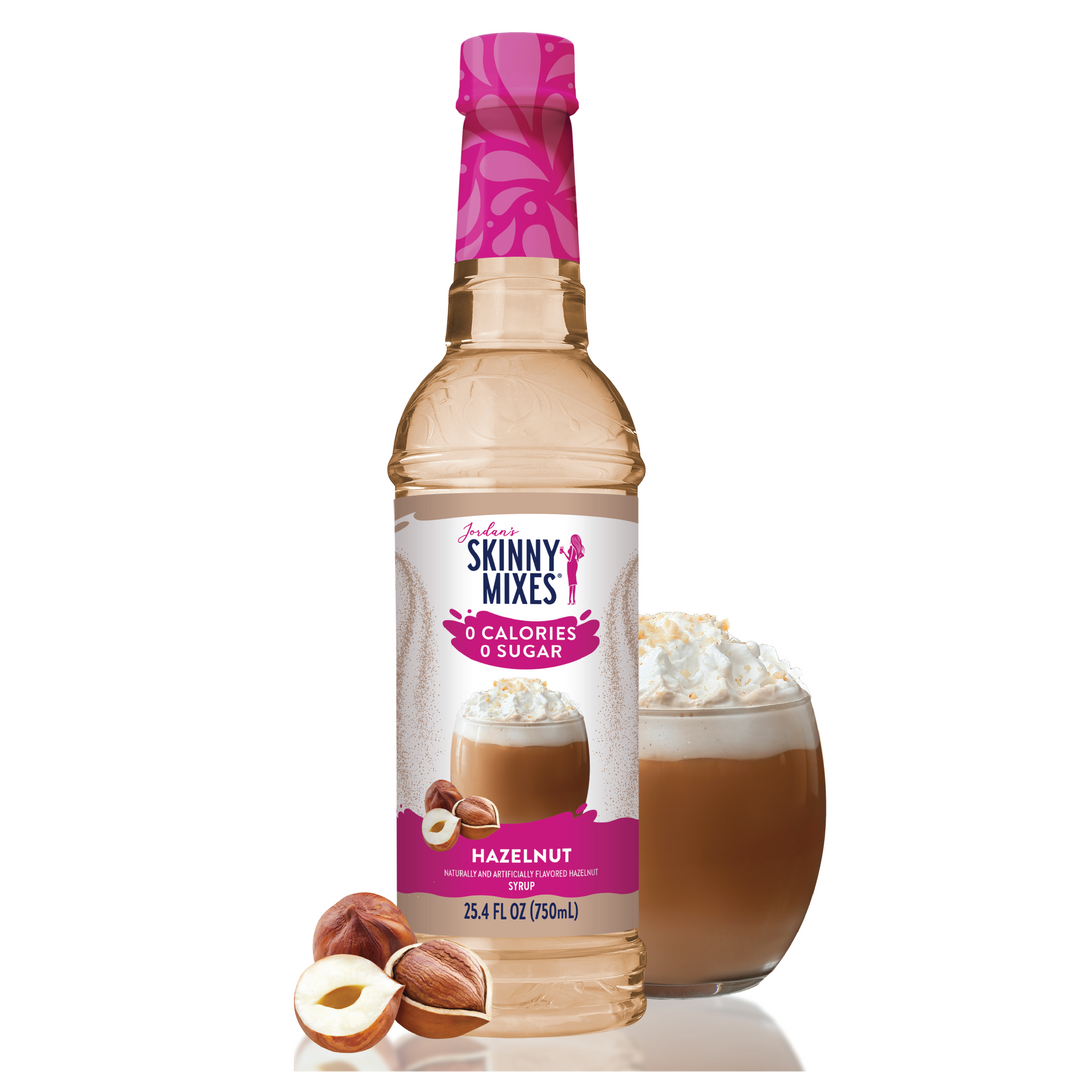 Sugar Free Hazelnut Syrup bottle, zero calories, sugar free, keto friendly. Available in 750ml size.