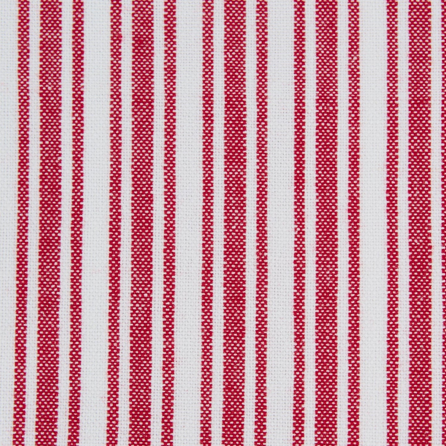 Red and white striped cotton placemat with thick and thin lines. Reversible. Available in 13"x19" size.