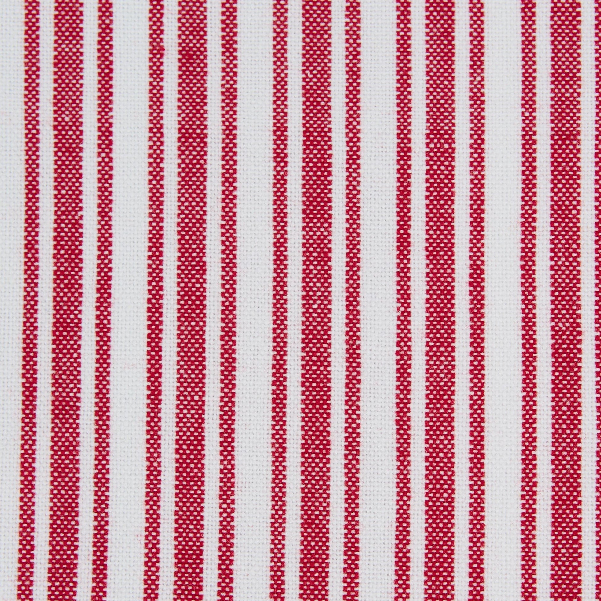 Red and white striped cotton placemat with thick and thin lines. Reversible. Available in 13"x19" size.