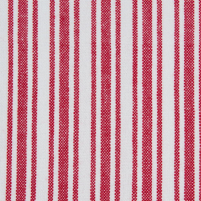 Red and white striped cotton placemat with thick and thin lines. Reversible. Available in 13"x19" size.