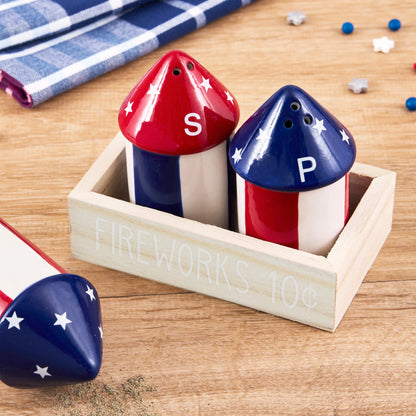Fireworks Ceramic Salt & Pepper Set