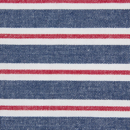 America Stripes Embellished Dishtowels with navy, white, and red stripes; available in 18"x28".