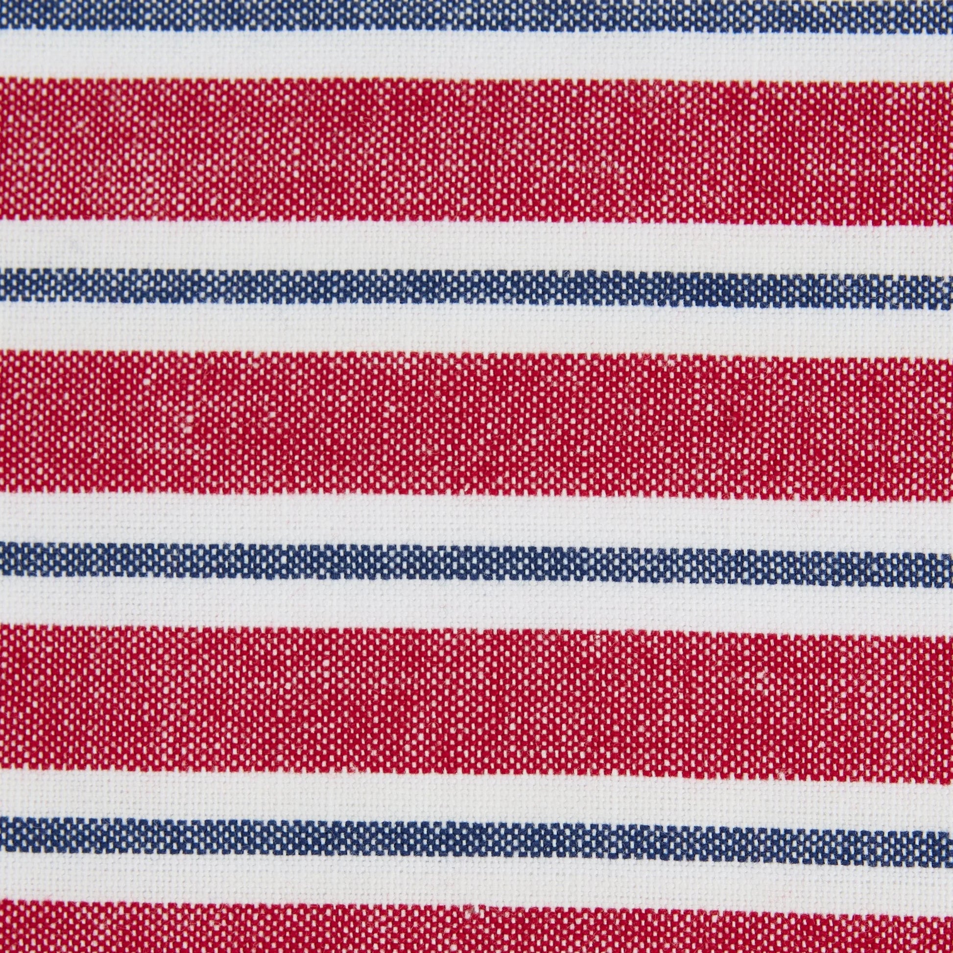 America Stripes Dishtowels with red, white, blue stripes and embroidered cotton texture. Available in 18"x28" size.