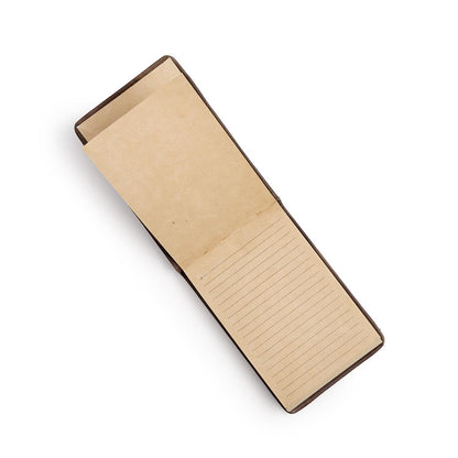 Leather Flip Notebook with Embossed Saying