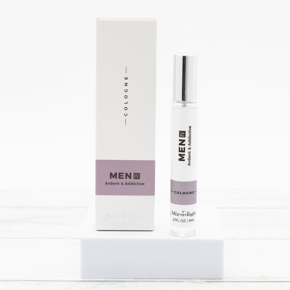 8ml Cologne Spray with white and lavender box, alcohol-based, bright minimal design. Only 8ml size shown.