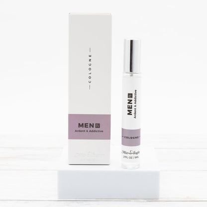 8ml Cologne Spray with white and lavender box, alcohol-based, bright minimal design. Only 8ml size shown.