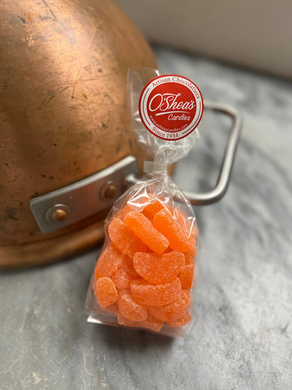 Clear bag of Gourmet Florida Orange Sanded Slices, 3/4 pound size.