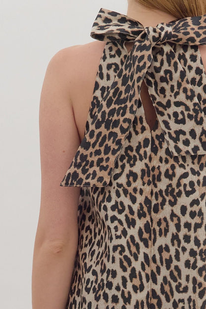 Leopard Sleeveless Mini Dress
