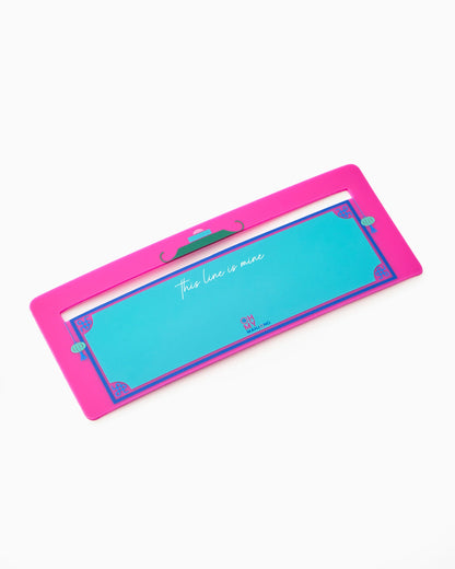 Rectangular Mahjong Line Finder in bright pink and blue paper with “this lane is mine” in white cursive across the center; available in multiple sizes.