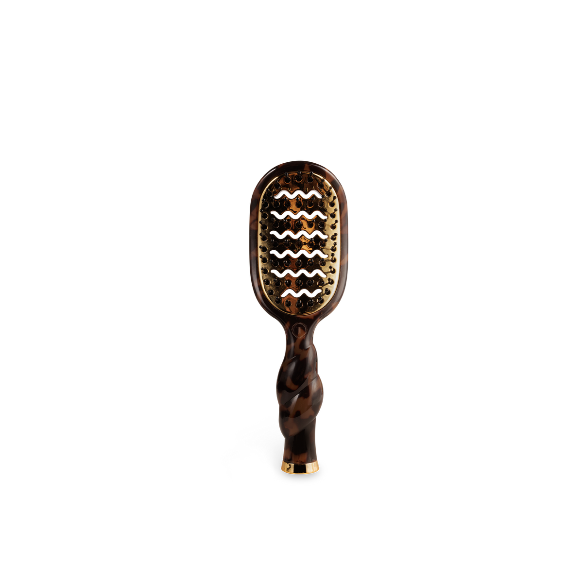 Mini Vented Brush | Tortoise with a brown and gold wavy bristle design; available in mini size.