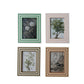Photo Frame with Inlaid Stripes, set of four 5x7 frames featuring striped designs: flower, tree, branch, and mountain.