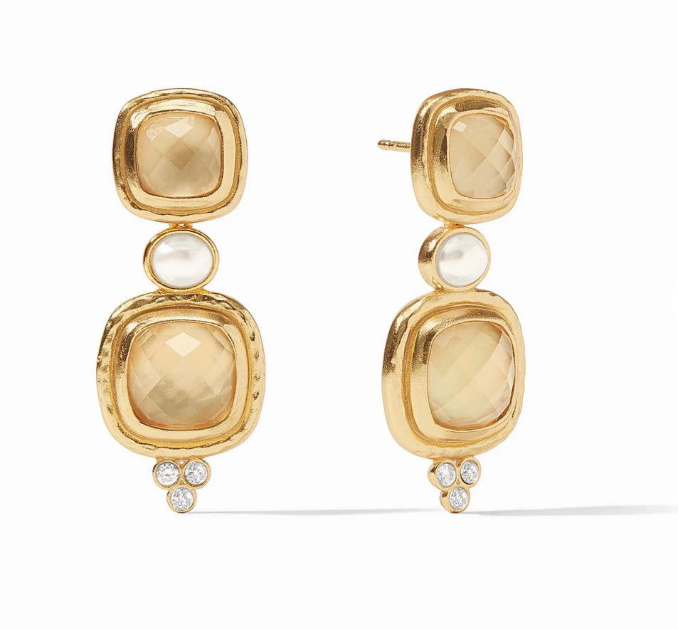 Tudor Statement Earrings - Iridescent Champagne