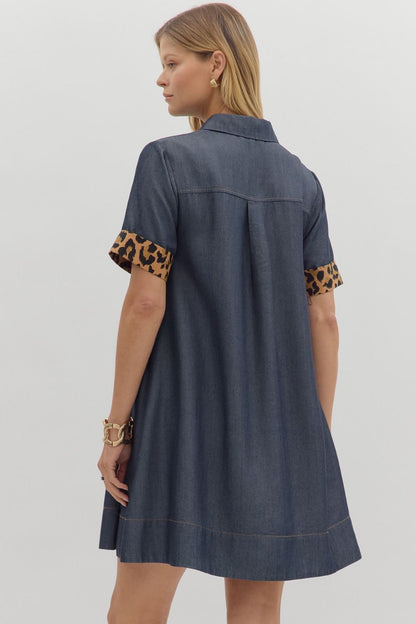 Dark Denim Animal Print Dress