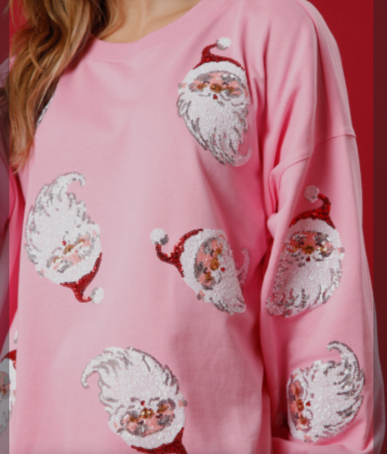 Pink Santa Sweatshirt