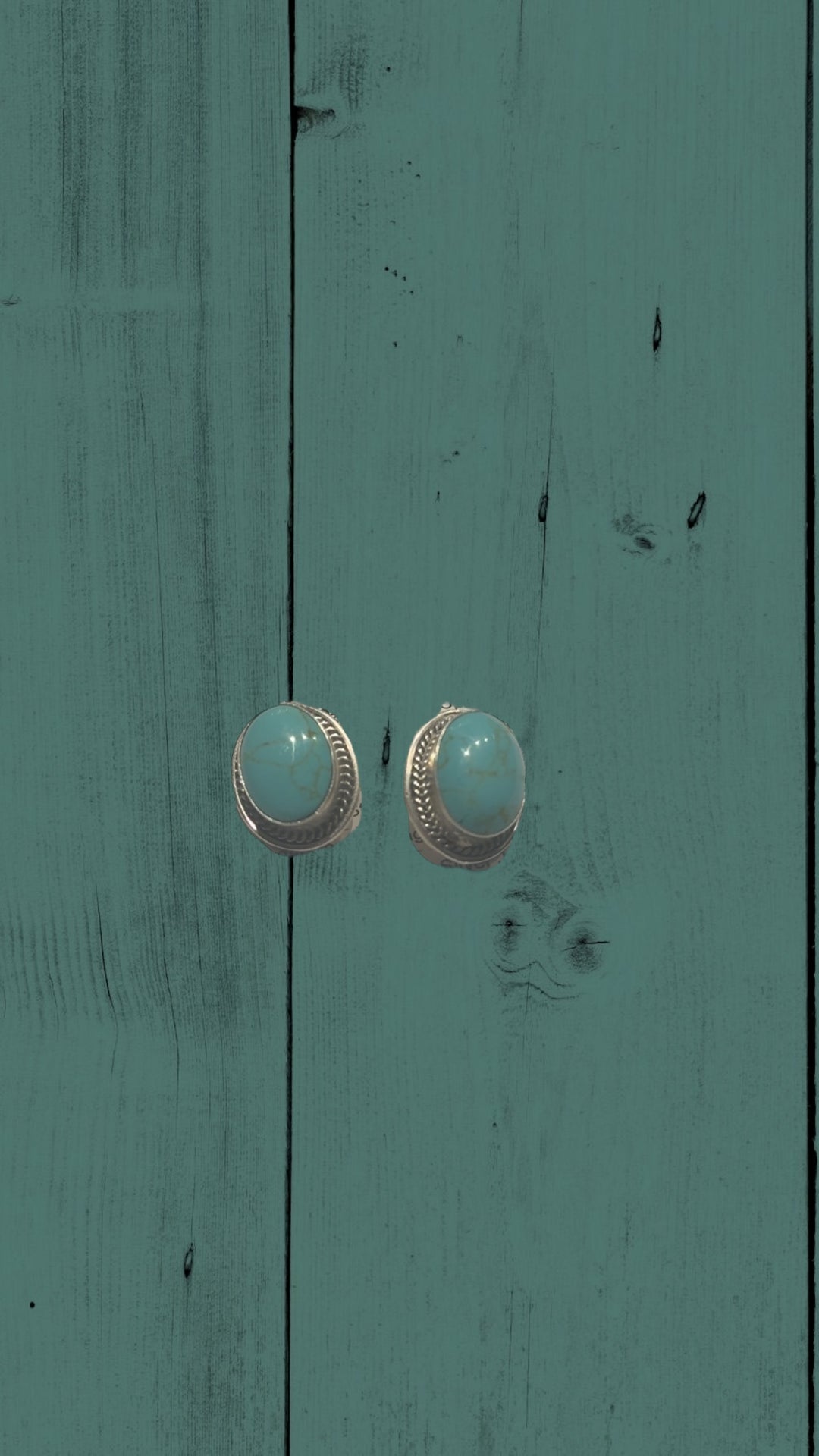 Vintage Cloud Sterling Silver Turquoise earrings. Available in 1-inch and 1.5-inch sizes.