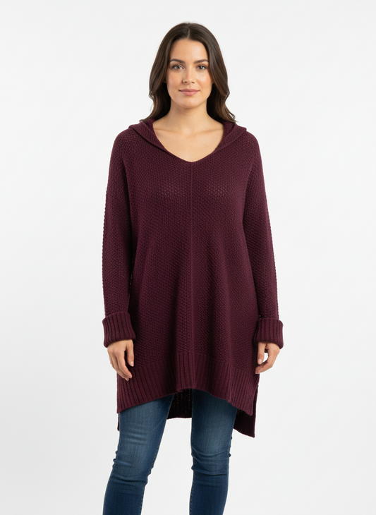Plum Colored Oversized Knit Sweater