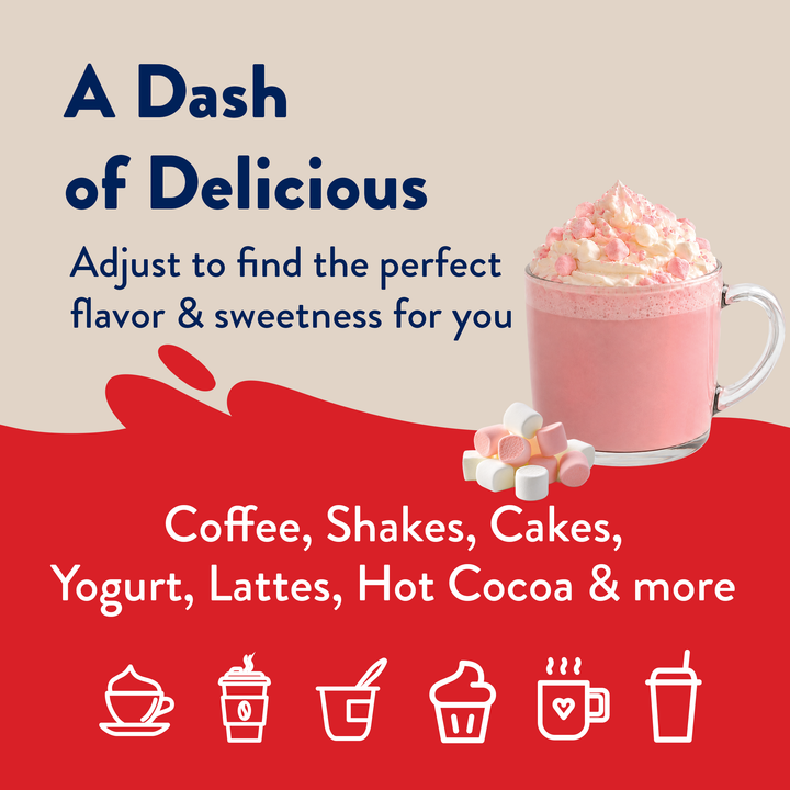 Sugar Free Pink Peppermint Marshmallow hot chocolate with whipped cream and sprinkles.