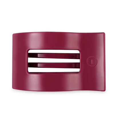 TELETIES Flat Rectangle Hair Clip in maroon with two inner prongs. Available in small, medium, and large sizes.