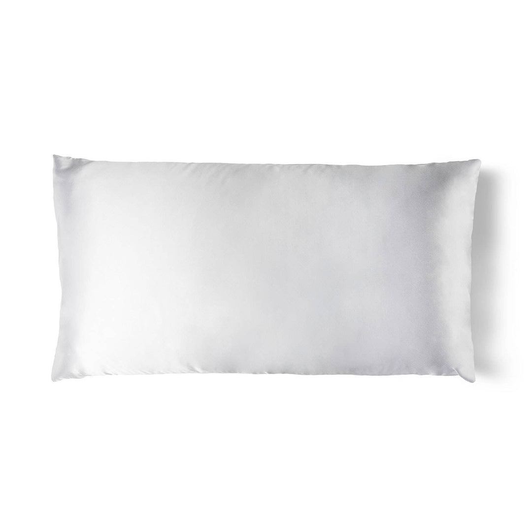 Lemon Lavender® Silky Satin Pillowcase King, Lucent Cloud: smooth white satin, rectangular. Available in King size.
