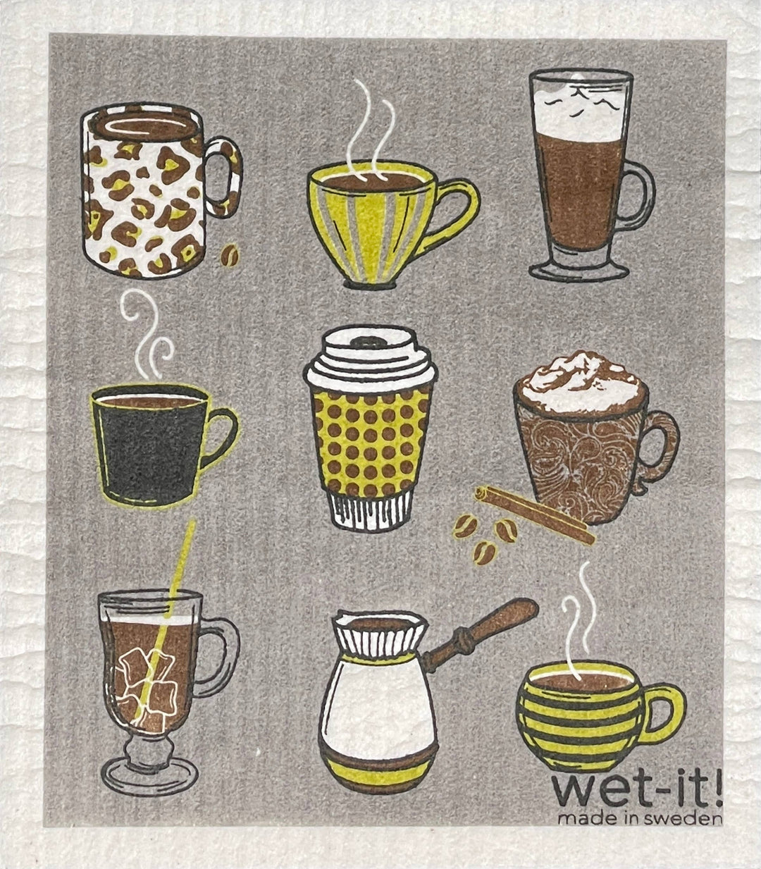 Coffee Shop Swedish Cloth inspired by Swedish dish cloths, available in multiple sizes.
