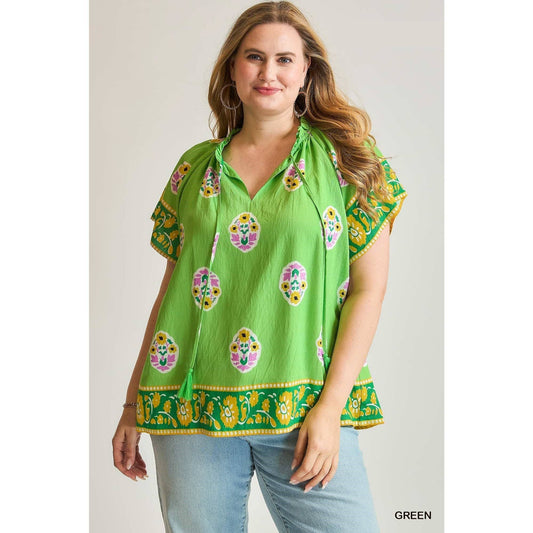 Boho Bloom Border Top
