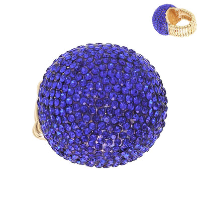 Crystal Rhinestone Disco Ball Stretch Ring: Royal Blue