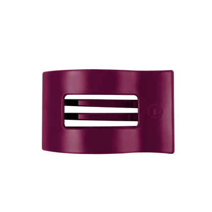 Maroon rectangular hair clip with two horizontal openings, available in medium size.