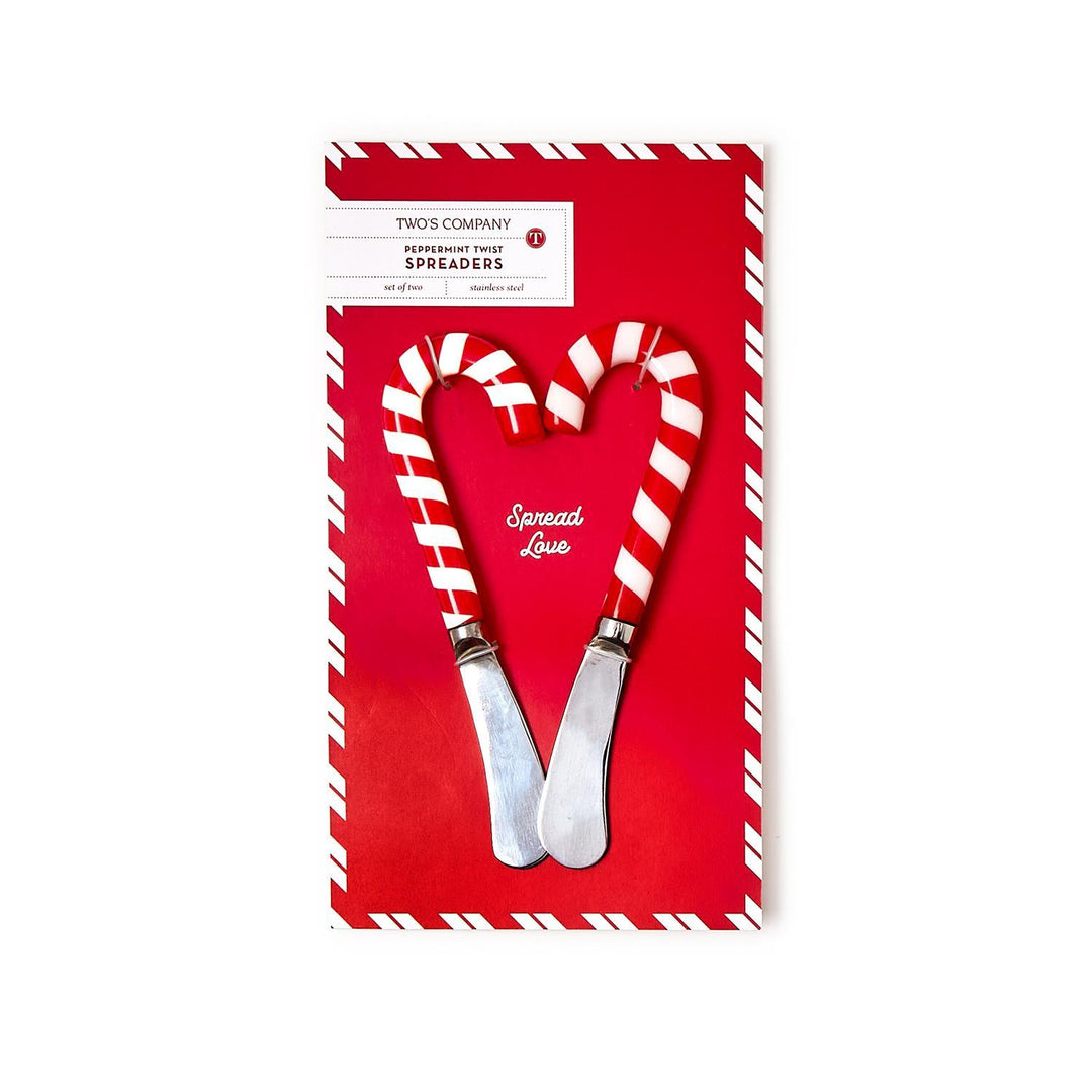 Peppermint Twist Set of 2 Candy Cane Spreaders.