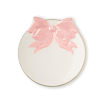 Bow Plate with Gold Rim Accent