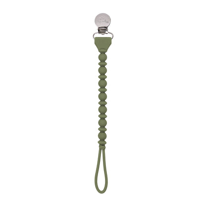 Sweetie Strap™ Hero Blue Beaded silicone pacifier clip with metal clasp and loop; available in one size.