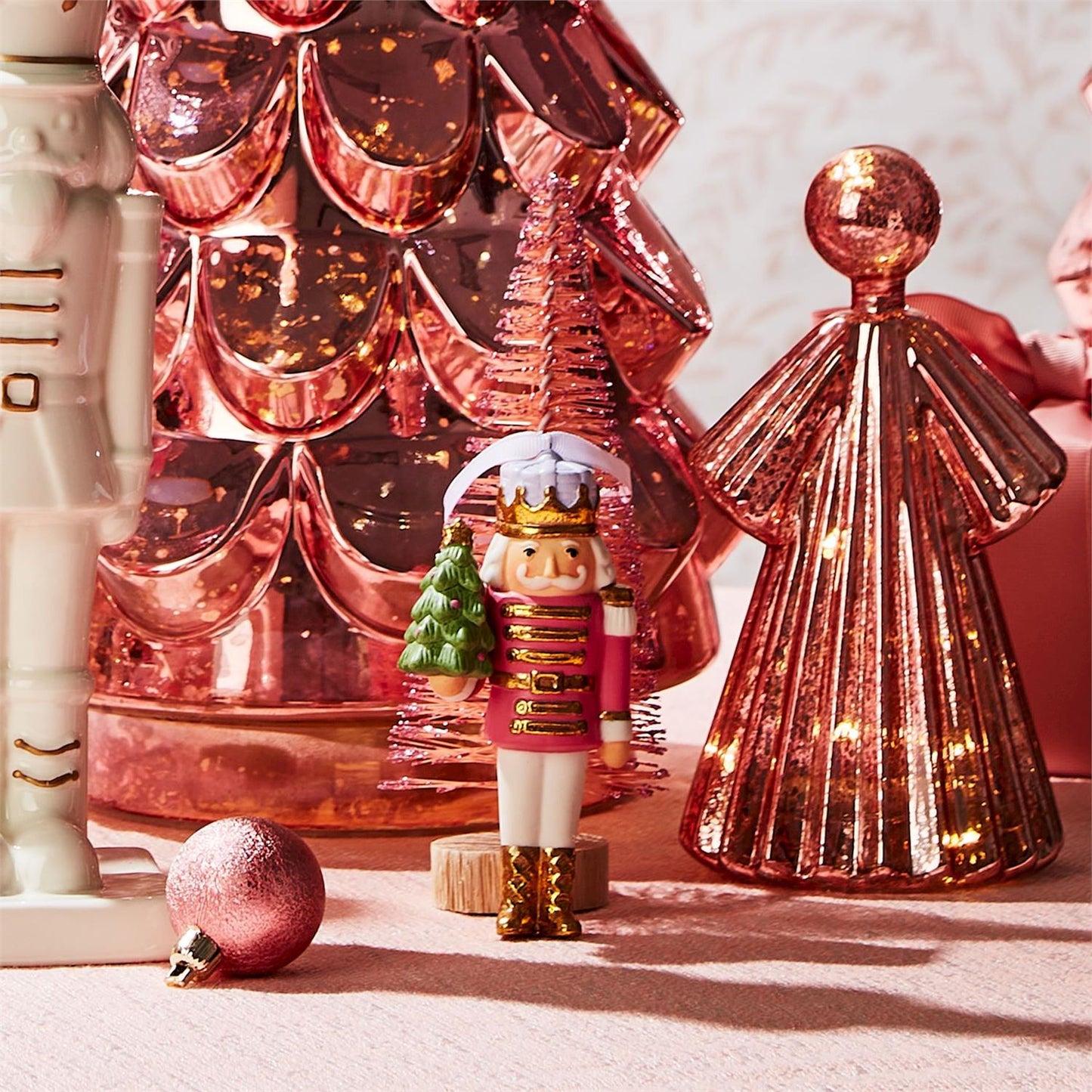 Nutcracker Hand-painted Ornament with Gold Accents