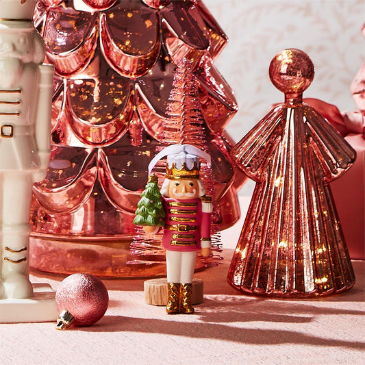 Nutcracker Hand-painted Ornament with Gold Accents