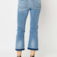 Judy Blue Mid Rise Release Hem Cropped Bootcut Denim Jeans
